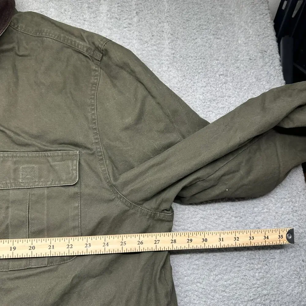 Vintage St Johns Bay Flannel Plaid Lined Barn Chore Field Coat Mens XXL Green